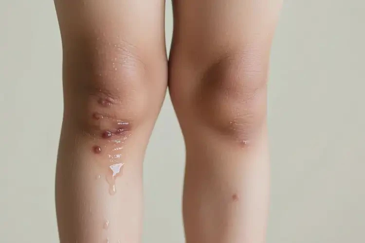 少兒小腿上有濕疹不管它會(huì)自己好嗎(圖2)