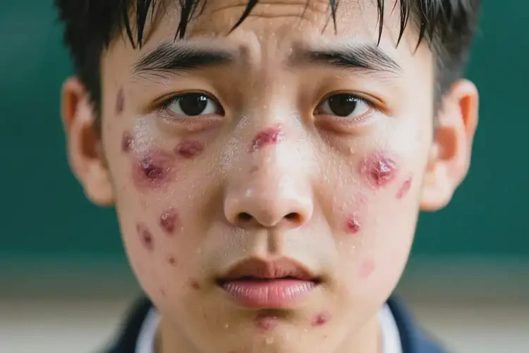 大學(xué)生臉上有濕疹不管它會(huì)自己好嗎(圖1)