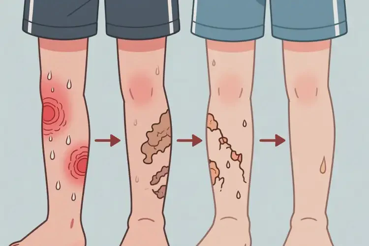 青少年小腿上容易長(zhǎng)濕疹能徹底自愈嗎(圖1)