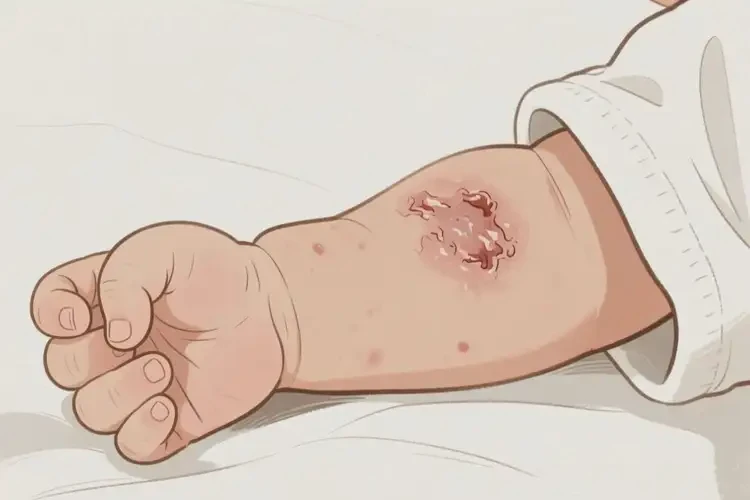 嬰兒身上偶爾起濕疹不管它會(huì)自己自愈嗎(圖1)