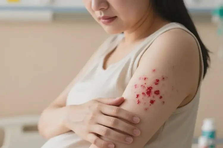 產(chǎn)婦手臂上起濕疹不管它會(huì)自己自愈嗎(圖4)