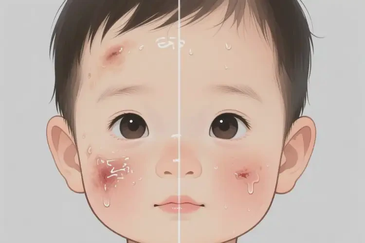 少儿面部长湿疹能靠自己自愈吗(图1)