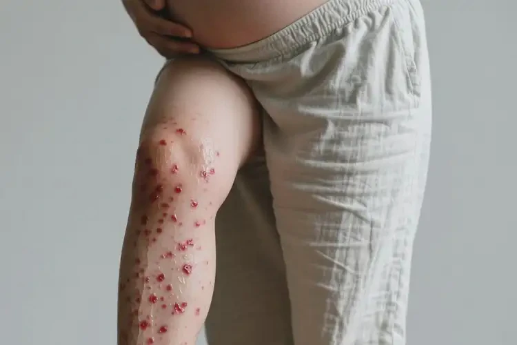 孕婦小腿上起濕疹能靠自己自愈嗎(圖1)