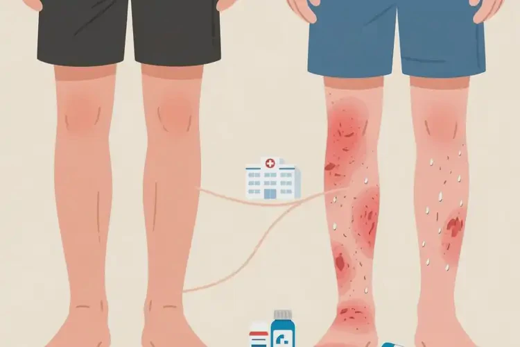 男生小腿上偶爾起濕疹不管它會(huì)自己自愈嗎(圖4)