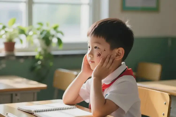 小学生面部有湿疹不管它会自己好吗(图2)