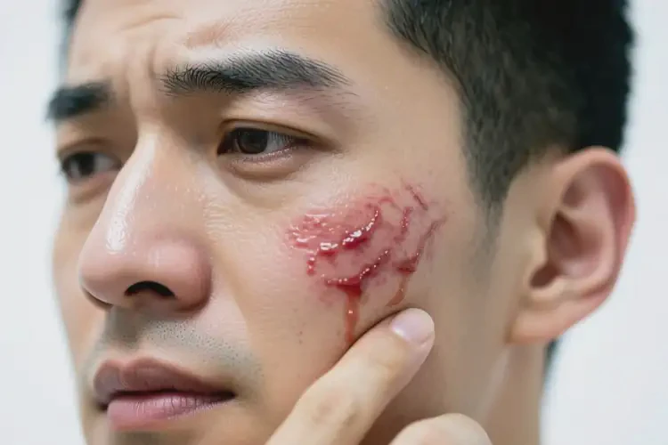 男人臉上出現(xiàn)濕疹能不能徹底自愈(圖1)