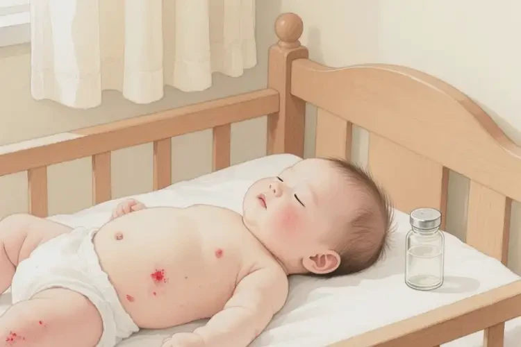 嬰兒肚子上容易起濕疹不管它會(huì)自己痊愈嗎(圖1)