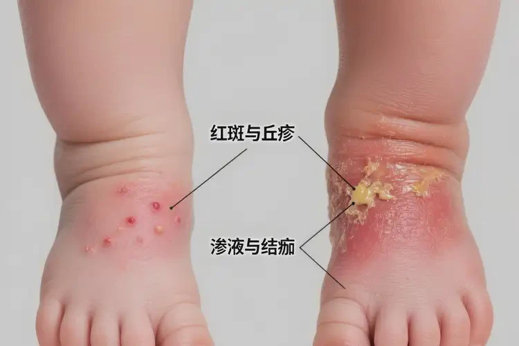 婴幼儿脚上偶尔起湿疹不管它会自己自愈吗(图3)