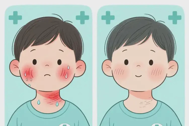 兒童脖子出濕疹可以徹底自愈嗎(圖3)