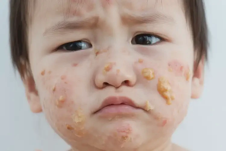 小孩臉上出濕疹不管它會(huì)自己痊愈嗎(圖2)