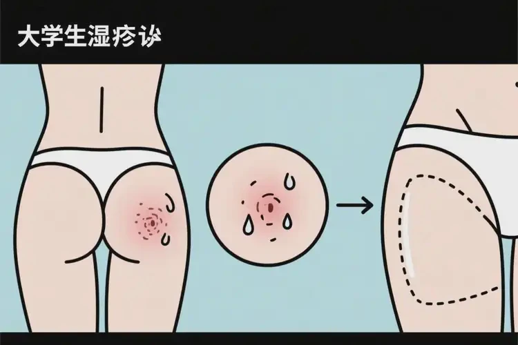 大學生屁股上起濕疹能夠徹底治愈嗎(圖1)