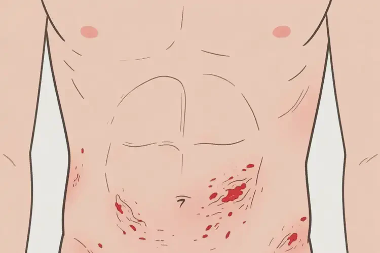 青年人肚子偶尔长湿疹不管它会自己自愈吗(图4)