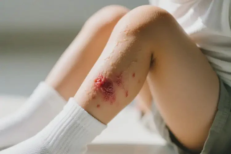 少兒小腿上有濕疹不管它會(huì)自己好嗎(圖3)