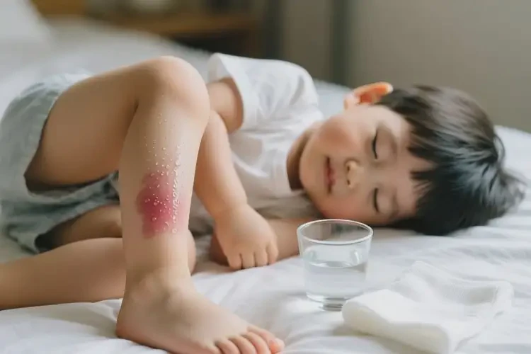 孩子小腿上有濕疹不管它會自己好嗎(圖1)
