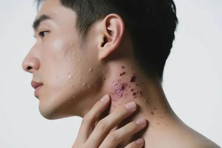 男性脖子上經(jīng)常起濕疹不管它會自己好嗎(圖3)