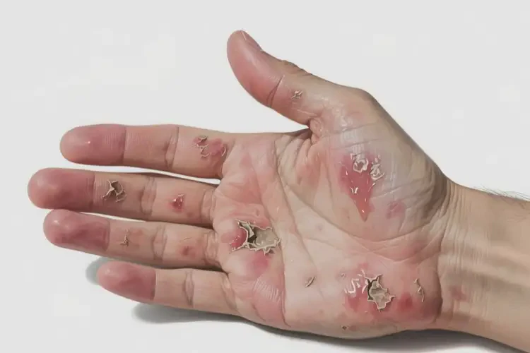 男性手上长湿疹不管它会自己痊愈吗(图1)