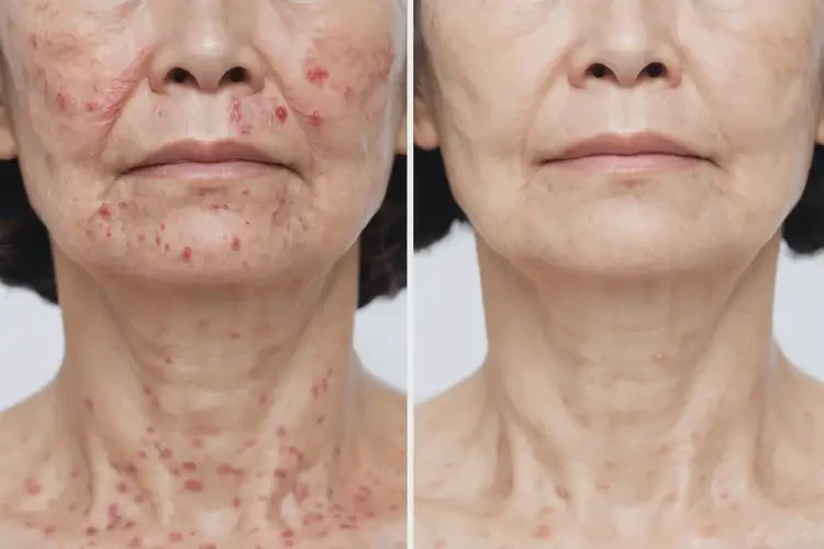 女生脖子上長濕疹可不可以徹底自愈(圖1)