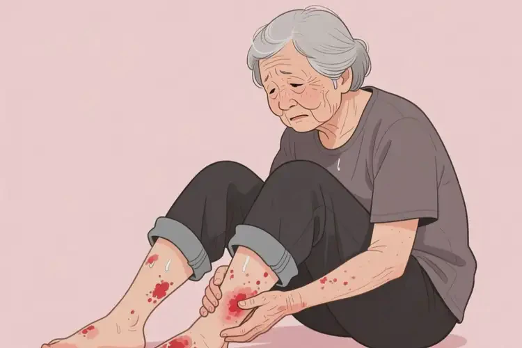 老年人小腿起濕疹不管它會(huì)自己自愈嗎(圖1)