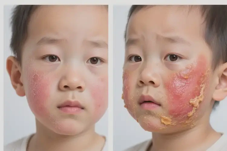 少兒臉上長(zhǎng)濕疹不管它會(huì)自己痊愈嗎(圖3)