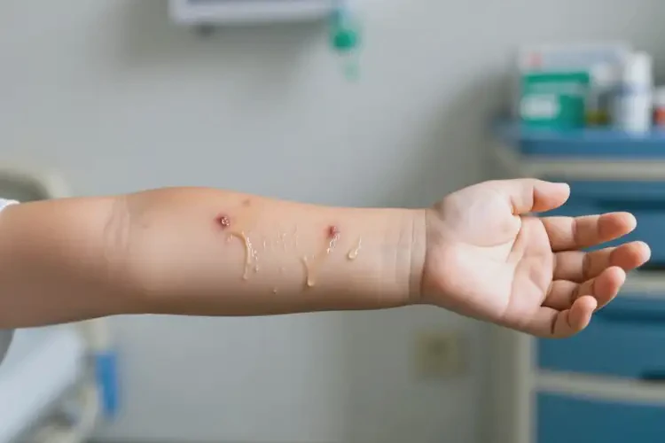 小孩手臂上偶爾起濕疹能夠徹底治愈嗎(圖1)