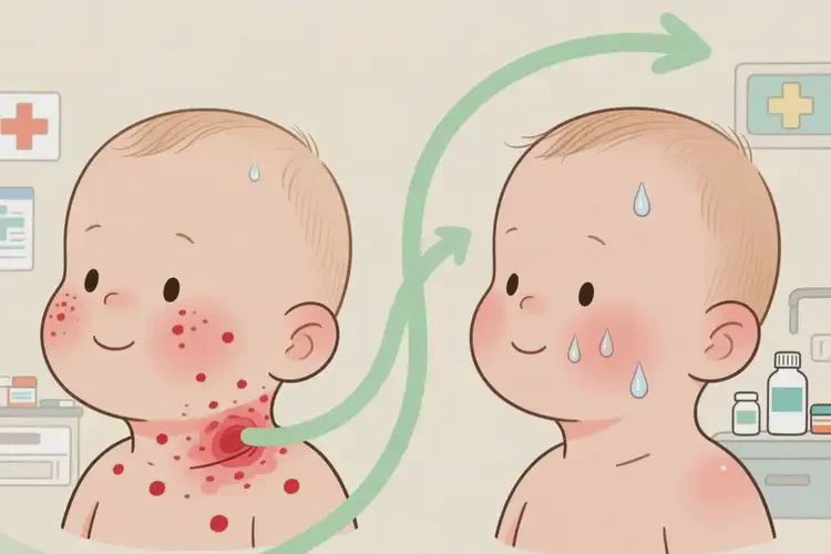 孩子脖子偶尔起湿疹不管它会自己自愈吗(图3)