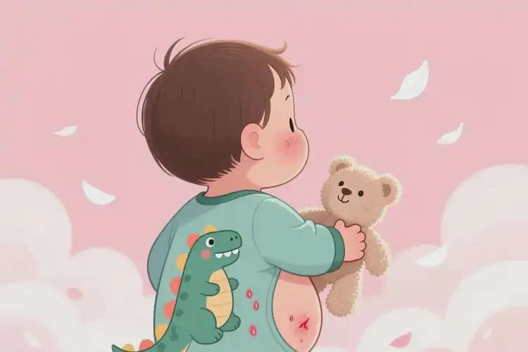 幼兒肚子上容易起濕疹不管它會(huì)自己好嗎(圖2)