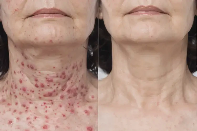 女人脖子有濕疹不管它會自己自愈嗎(圖1)