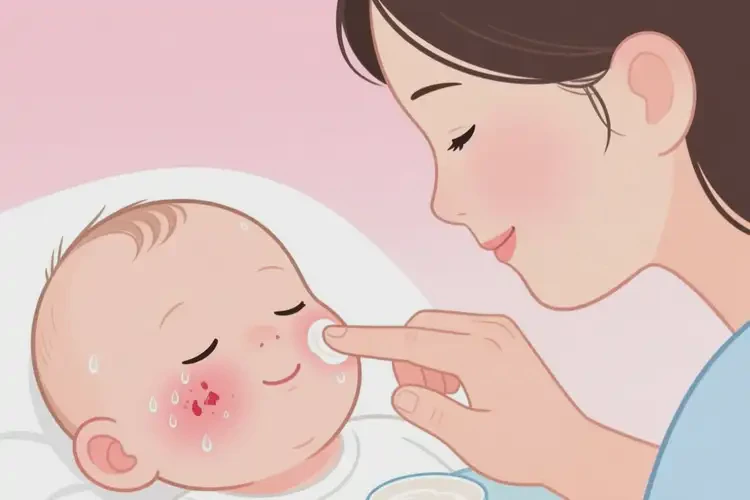 寶寶臉上容易起濕疹不管它會自己好嗎(圖4)