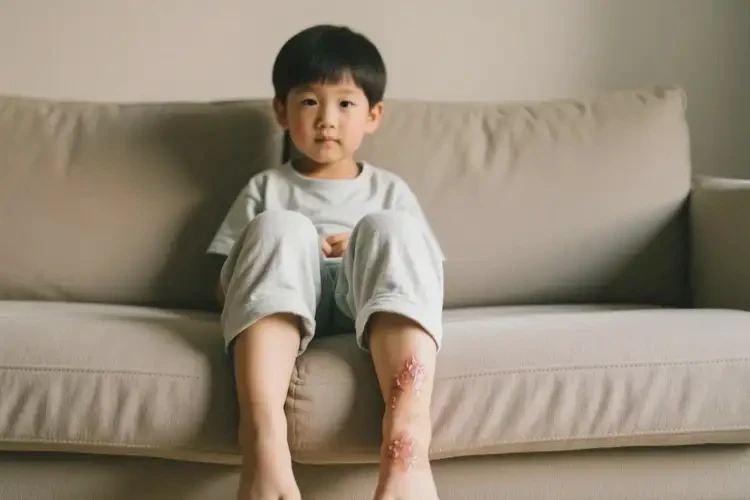 少兒小腿上有濕疹不管它會(huì)自己好嗎(圖1)