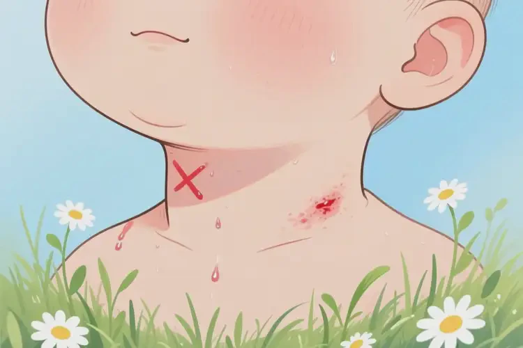 孩子脖子偶尔起湿疹不管它会自己自愈吗(图4)