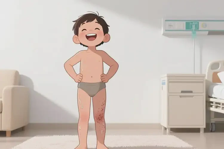 孩子大腿出濕疹能靠自己自愈嗎(圖2)