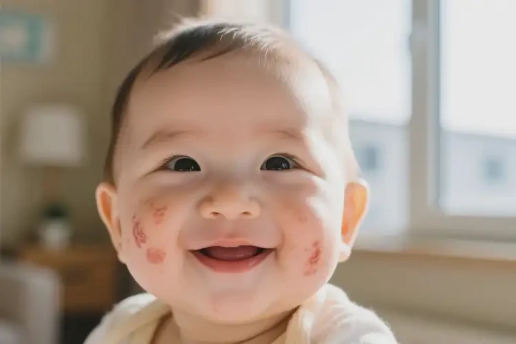 寶寶臉上偶爾長濕疹不管它會自己自愈嗎(圖4)