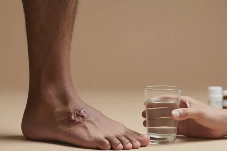 男性腳上出現(xiàn)濕疹可以徹底自愈嗎(圖1)