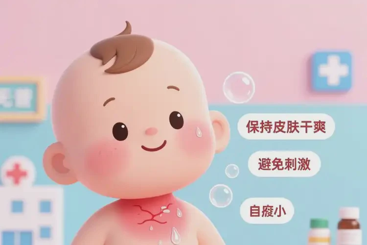 孩子脖子偶尔起湿疹不管它会自己自愈吗(图1)