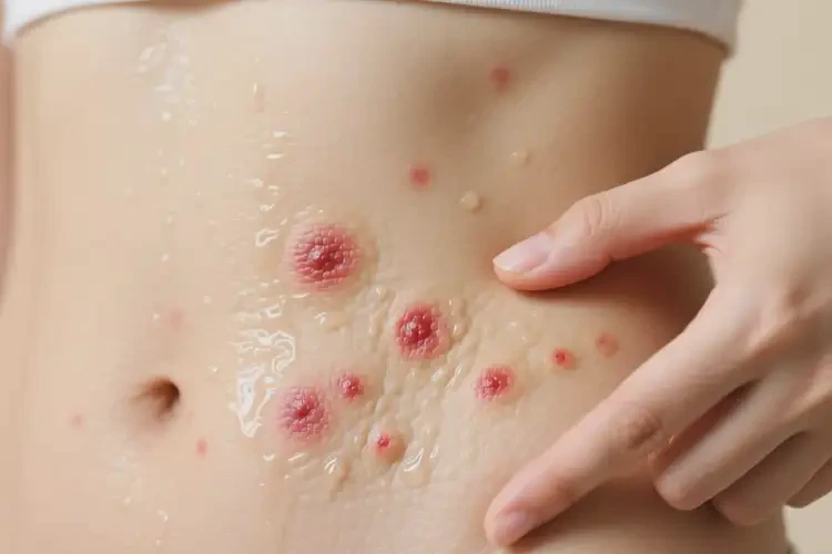 女人肚子上出現(xiàn)濕疹可不可以徹底自愈(圖1)