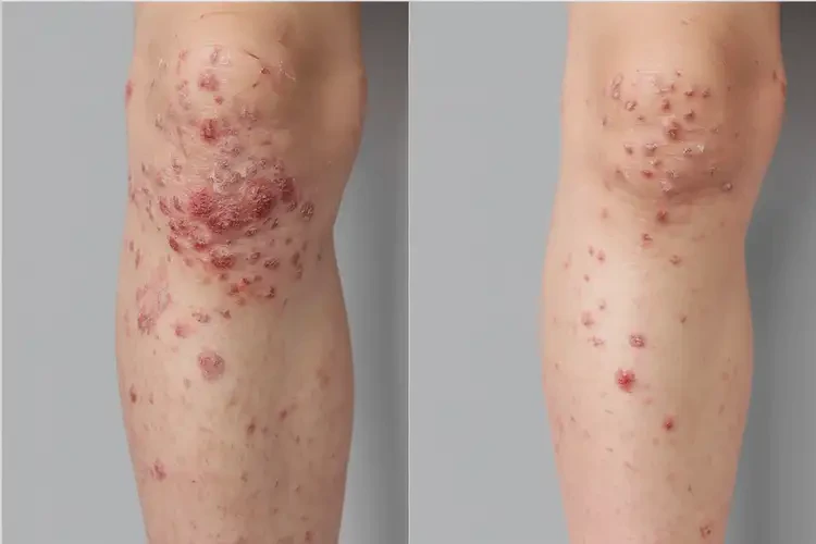 兒童小腿上長(zhǎng)濕疹不管它會(huì)自己痊愈嗎(圖1)