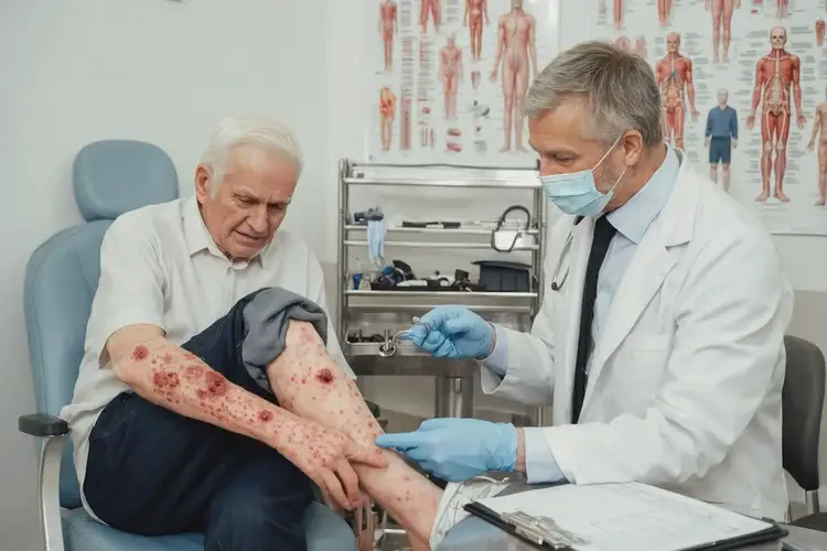 老人小腿上容易長濕疹能徹底自愈嗎(圖2)