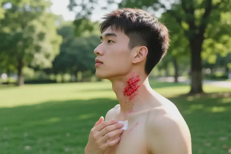 男生脖子上有濕疹不管它會(huì)自己好嗎(圖3)