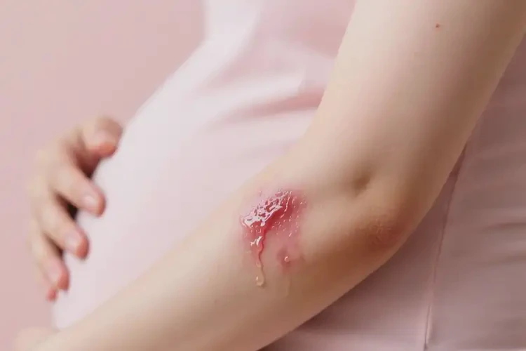 產(chǎn)婦手臂上起濕疹不管它會(huì)自己自愈嗎(圖1)