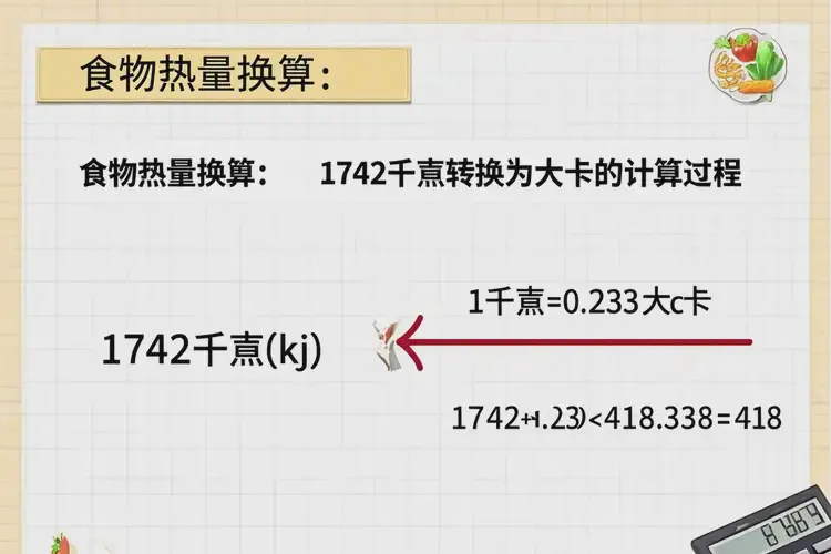 90克1742千焦热量相当于多少大卡(图4)