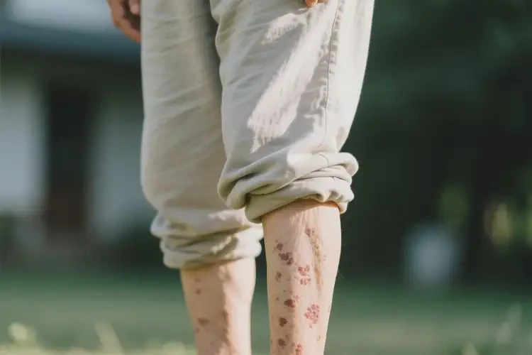 老年人小腿上出現(xiàn)濕疹不管它會自己痊愈嗎(圖1)