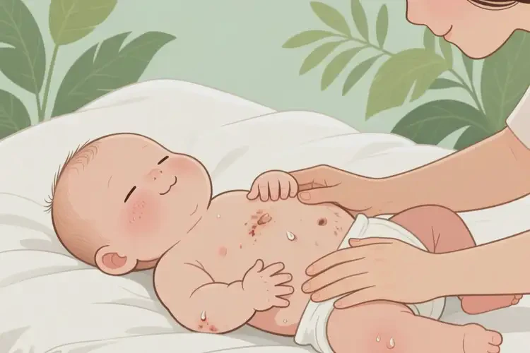 嬰兒肚子上容易起濕疹不管它會(huì)自己痊愈嗎(圖2)