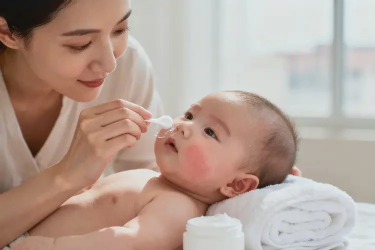 新生兒臉上起濕疹能徹底自愈嗎(圖2)