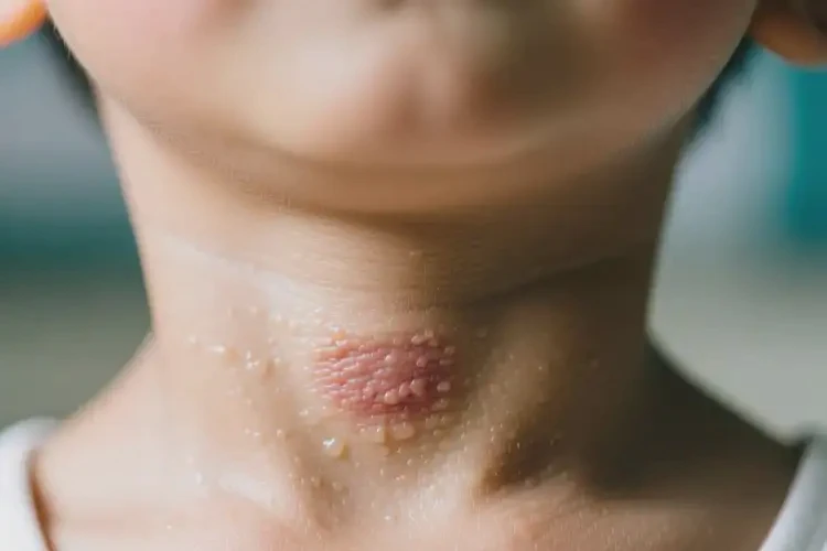 小孩脖子上出濕疹不管它會(huì)自己自愈嗎(圖2)