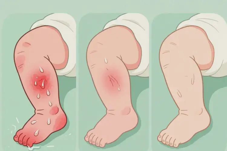 新生兒小腿有濕疹能徹底自愈嗎(圖1)