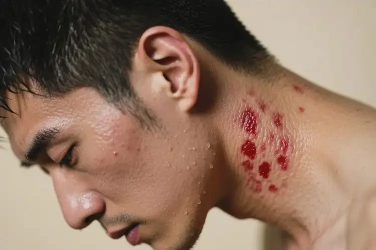 男性脖子上經(jīng)常起濕疹不管它會自己好嗎(圖2)