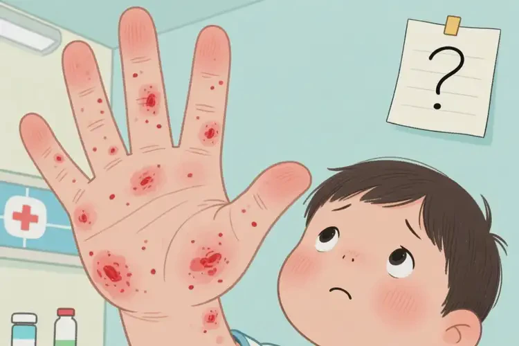 孩子手上出現(xiàn)濕疹不管它會(huì)自己自愈嗎(圖1)