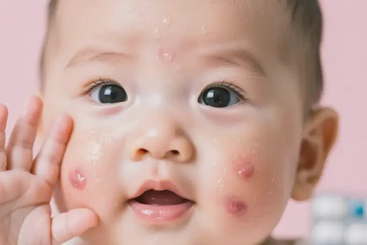 嬰幼兒面部偶爾起濕疹不管它會(huì)自己痊愈嗎(圖1)