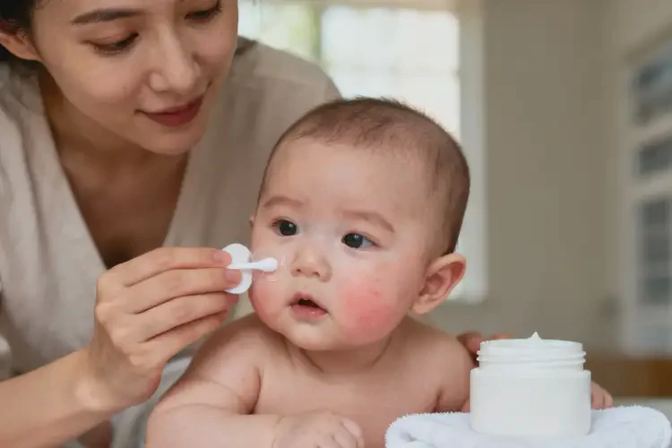 新生兒臉上起濕疹能徹底自愈嗎(圖3)