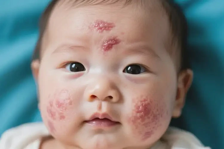 婴儿脸上经常长湿疹不管它会自己自愈吗(图1)
